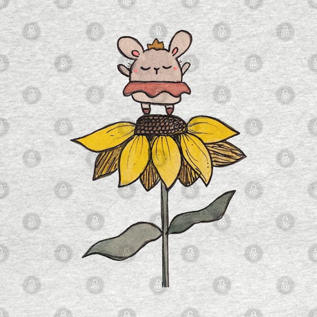 Ballerina Bunny on Sunflower by staceyromanart